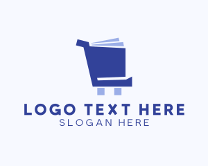Bookshop - Shopping Cart Book logo design