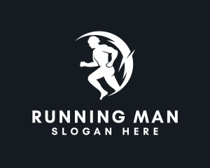 Running Man Athlete logo design