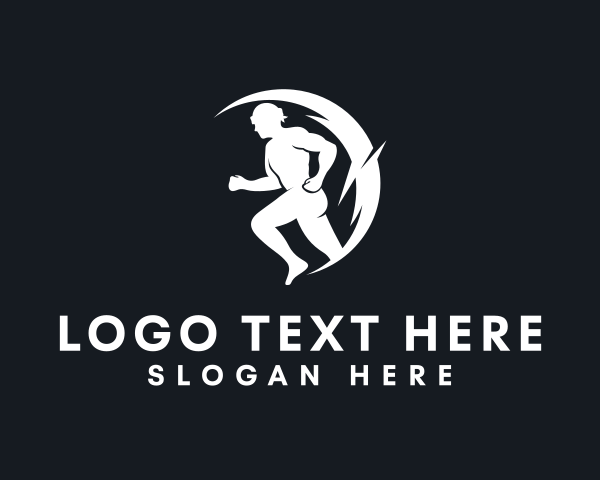 Human Body - Running Man Athlete logo design