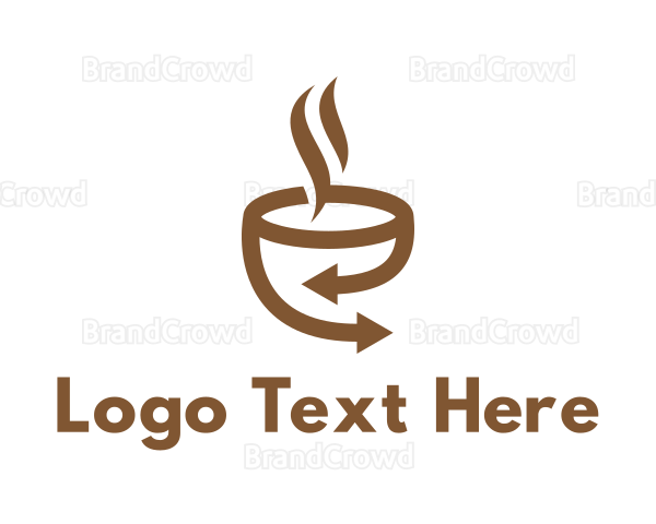 Brown Coffee Arrow Logo