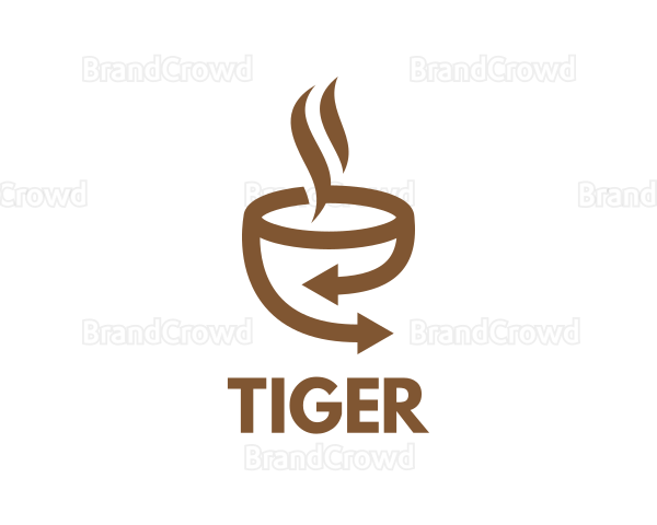 Brown Coffee Arrow Logo
