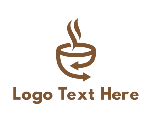 Caffeine - Brown Coffee Arrow logo design