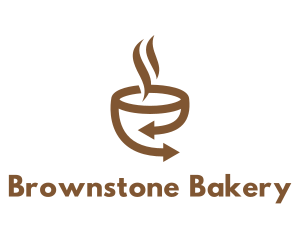 Brown Coffee Arrow logo design