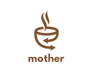 Caffeine - Brown Coffee Arrow logo design