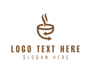 Minimalist - Brown Coffee Arrow logo design