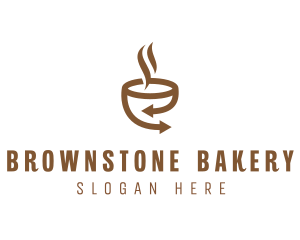 Brown Coffee Arrow logo design