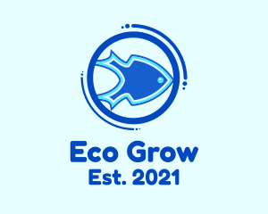 Aquaponics - Blue Spear Fish logo design