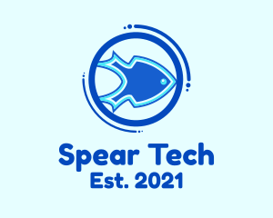 Blue Spear Fish logo design