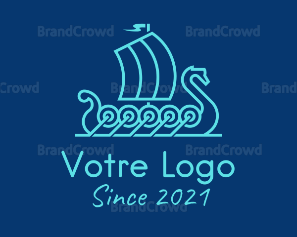 Outline Viking Boat Logo