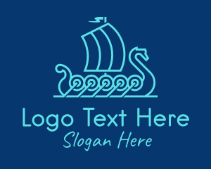 Outline Viking Boat  Logo