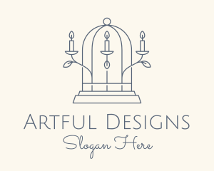 Cage Candle Decoration logo design