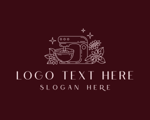 Stand Mixer - Flower Confectionery Baking logo design