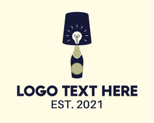 Fluorescent - Lampshade Bulb Wine Tavern logo design