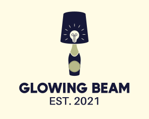 Fluorescent - Lampshade Bulb Wine Tavern logo design
