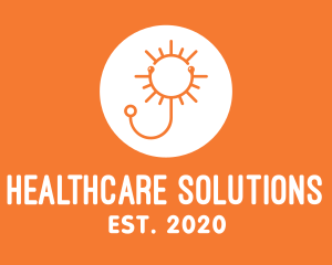 Physician - Orange Sunny Stethoscope logo design