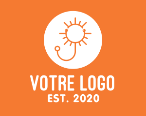 Orange Sunny Stethoscope logo design