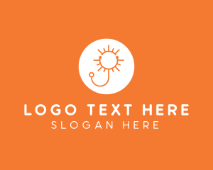 Orange Sunny Stethoscope logo design