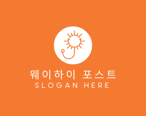 Orange Sunny Stethoscope logo design