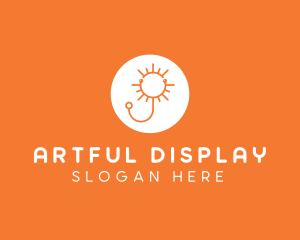 Orange Sunny Stethoscope logo design