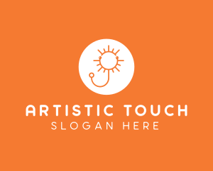 Orange Sunny Stethoscope logo design