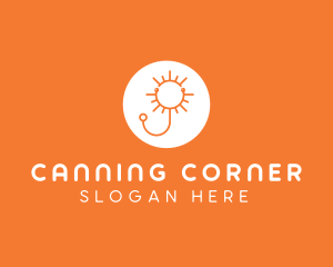 Orange Sunny Stethoscope logo design