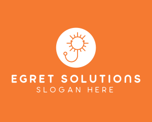 Orange Sunny Stethoscope logo design