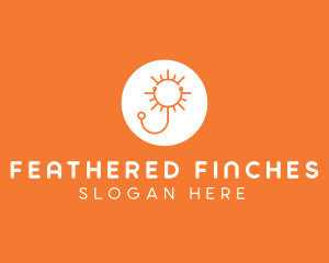 Orange Sunny Stethoscope logo design