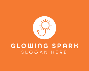 Orange Sunny Stethoscope logo design