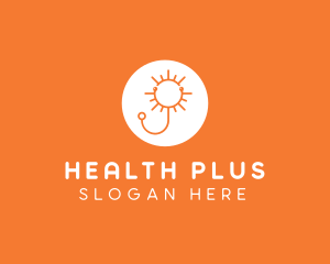 Orange Sunny Stethoscope logo design