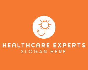 Orange Sunny Stethoscope logo design