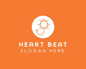 Stethoscope - Orange Sunny Stethoscope logo design