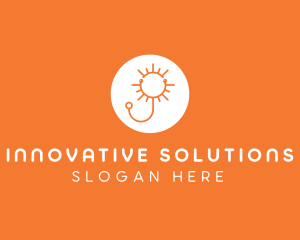 Orange Sunny Stethoscope logo design