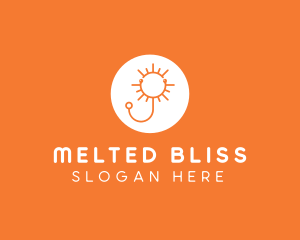 Orange Sunny Stethoscope logo design