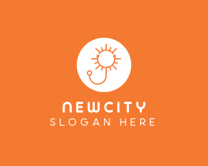 Orange Sunny Stethoscope logo design