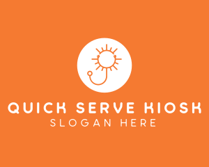 Orange Sunny Stethoscope logo design