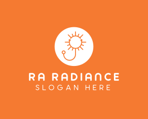 Orange Sunny Stethoscope logo design