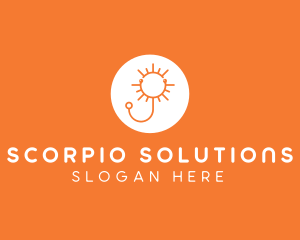 Orange Sunny Stethoscope logo design