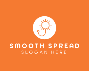 Orange Sunny Stethoscope logo design