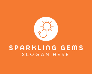 Orange Sunny Stethoscope logo design