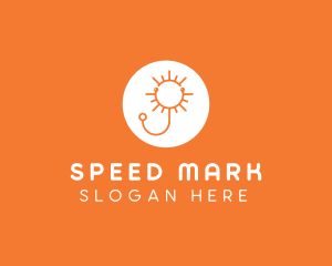 Orange Sunny Stethoscope logo design