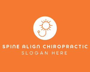 Orange Sunny Stethoscope logo design