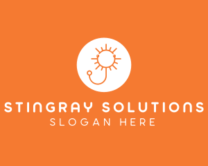 Orange Sunny Stethoscope logo design