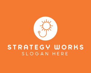 Orange Sunny Stethoscope logo design