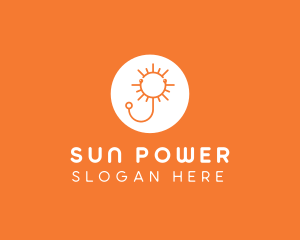 Orange Sunny Stethoscope logo design