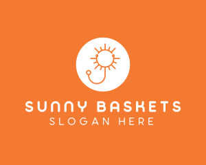 Orange Sunny Stethoscope logo design