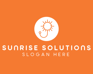 Orange Sunny Stethoscope logo design