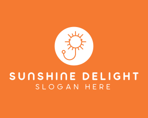 Orange Sunny Stethoscope logo design