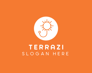 Orange Sunny Stethoscope logo design