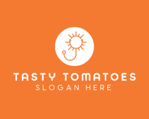 Orange Sunny Stethoscope logo design