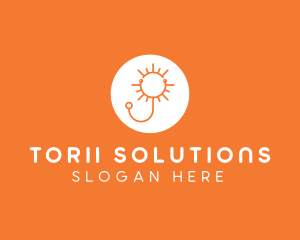 Orange Sunny Stethoscope logo design